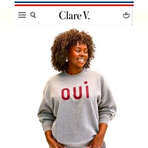 Clare V. Oversized Sweatshirt. Size L. NWOT